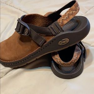 Chaco Vibram leather slip on clogs/mules